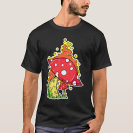 Psychedelisch flammendes Mushroom Illustration Art T-Shirt