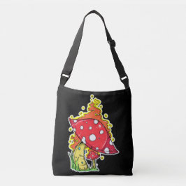 Psychedelisch flammendes Mushroom Illustration Art Tragetaschen Mit Langen Trägern