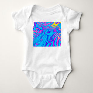 Psychedelisch gestreiftes Zebra: Neon Fluorescent Baby Strampler