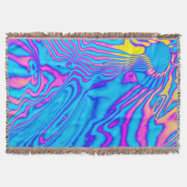 Psychedelisch gestreiftes Zebra: Neon Fluorescent  Decke (Vorderseite)