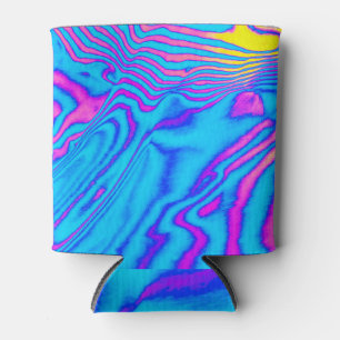 Psychedelisch gestreiftes Zebra: Neon Fluorescent Dosenkühler