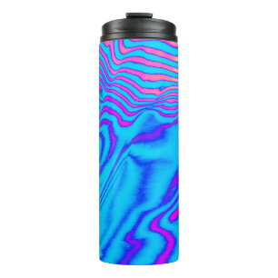 Psychedelisch gestreiftes Zebra: Neon Fluorescent  Thermosbecher