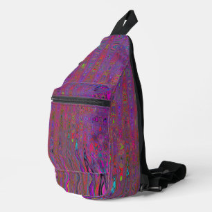 Psychedelisch Groovy Magenta Retro AtomWaves Crossbody Bag
