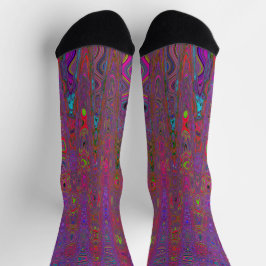 Psychedelisch Groovy Magenta Retro AtomWaves Socken