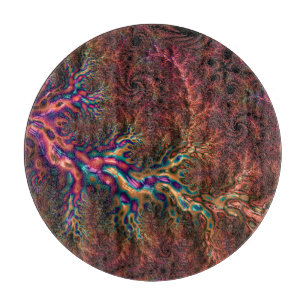 Psychedelisch Groovy Trippy Funky Farbige Fraktal Schneidebrett