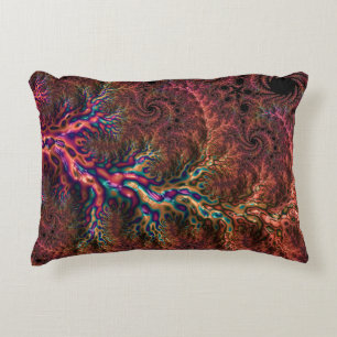Psychedelisch Groovy Trippy Funky Farbige Fraktal Zierkissen
