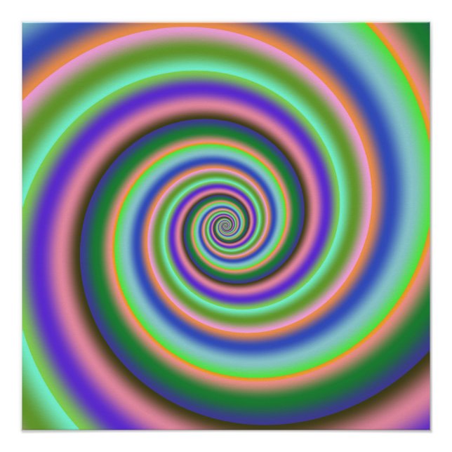 Psychedelisch, hell, Spiralposter Poster (Vorderseite)