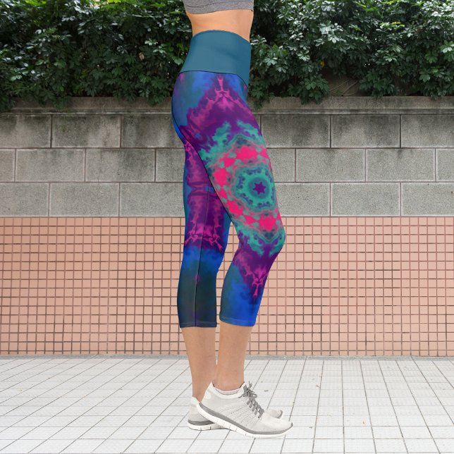 Psychedelisch Hippie Blue Pink und Lila Leggings (Von Creator hochgeladen)