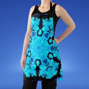 Psychedelisch Hippie Blue und Black Schürze