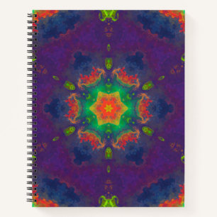Psychedelisch Hippie Lila Orange und Green Notizbuch