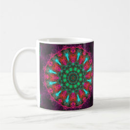 Psychedelisch Hippie Lila rosa und Aquamarin Kaffeetasse