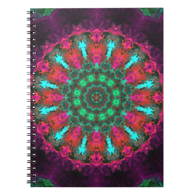 Psychedelisch Hippie Lila rosa und Aquamarin Notizblock (Vorderseite)