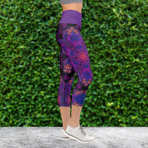 Psychedelisch Hippie Lila und blaue Leggings