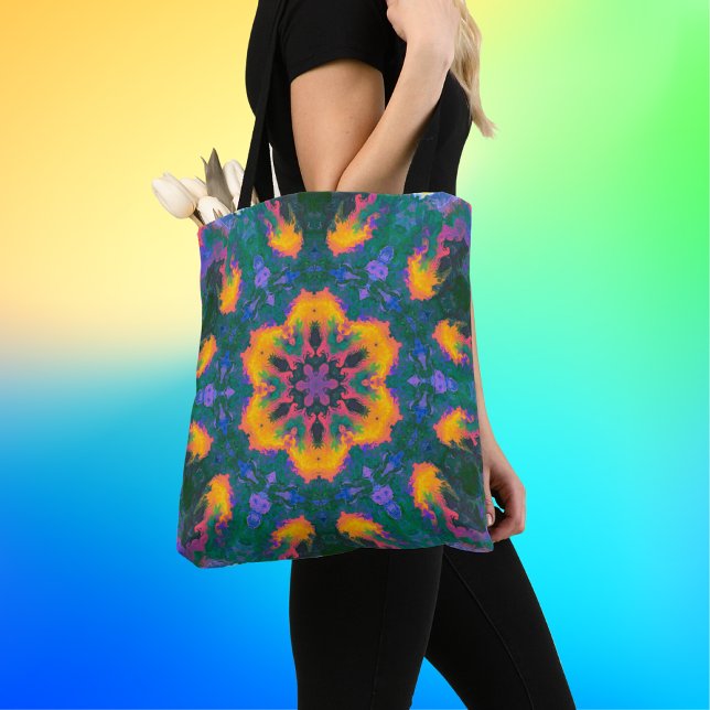Psychedelisch Hippie Orange und Lila Tasche (Von Creator hochgeladen)