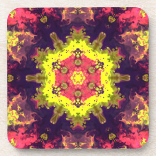 Psychedelisch Hippie Pink Lila und gelb Getränkeuntersetzer