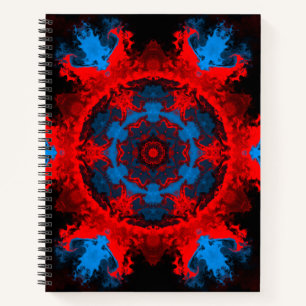 Psychedelisch Hippie Red und Blue Notizbuch