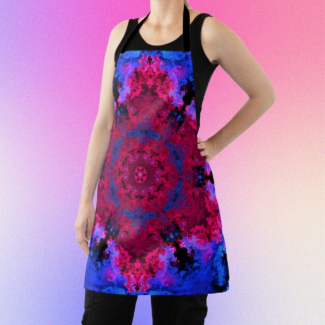 Psychedelisch Hippie Rosa und Blau Schürze (Von Creator hochgeladen)