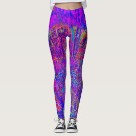 Psychedelisch Impressionistisch Lila Landschaft Leggings