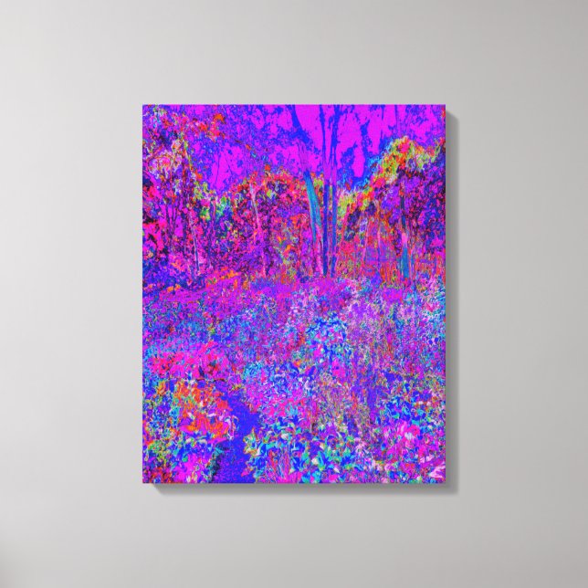 Psychedelisch Impressionistisch Lila Landschaft Leinwanddruck (Vorderseite)
