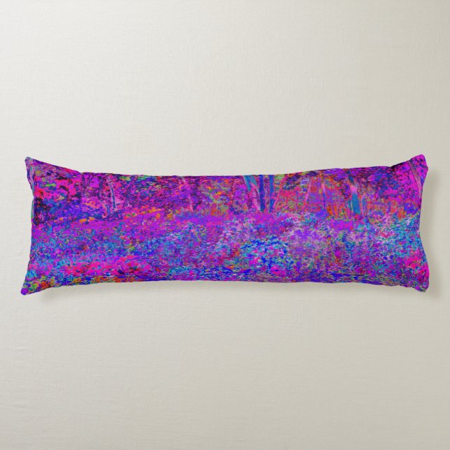 Psychedelisch Impressionistisch Lila Landschaft Seitenschläferkissen (Vorderseite)