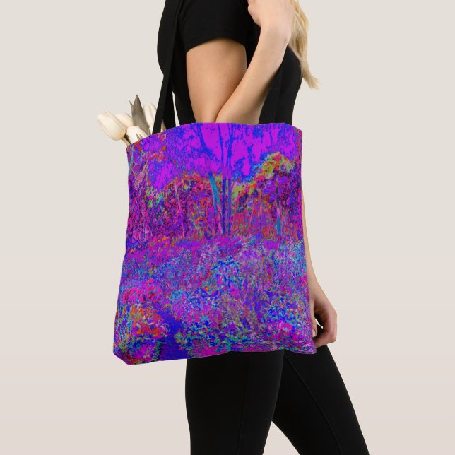 Psychedelisch Impressionistisch Lila Landschaft Tasche (Von Nahem)