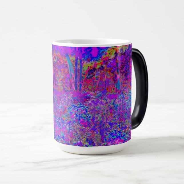 Psychedelisch Impressionistisch Lila Landschaft Verwandlungstasse (VorderseiteRechts)