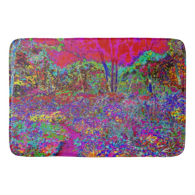 Psychedelisch-Impressionistische Gartenlandschaft Badematte (Vorderseite)