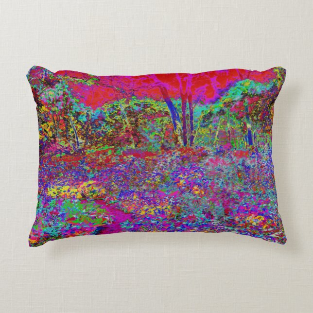 Psychedelisch-Impressionistische Gartenlandschaft Dekokissen (Vorderseite)