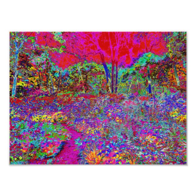 Psychedelisch-Impressionistische Gartenlandschaft Fotodruck (Vorne)