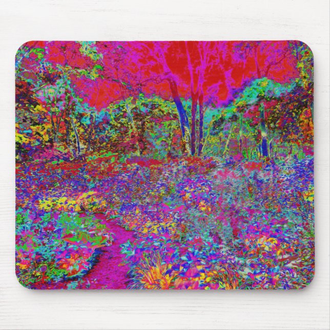 Psychedelisch-Impressionistische Gartenlandschaft Mousepad (Vorne)
