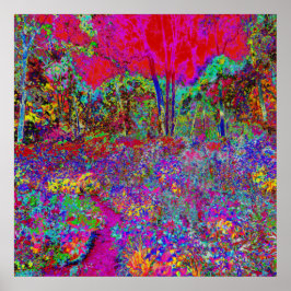 Psychedelisch-Impressionistische Gartenlandschaft Poster