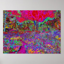 Psychedelisch-Impressionistische Gartenlandschaft Poster