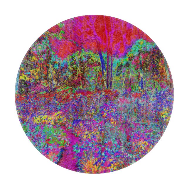 Psychedelisch-Impressionistische Gartenlandschaft Schneidebrett (Vorderseite)