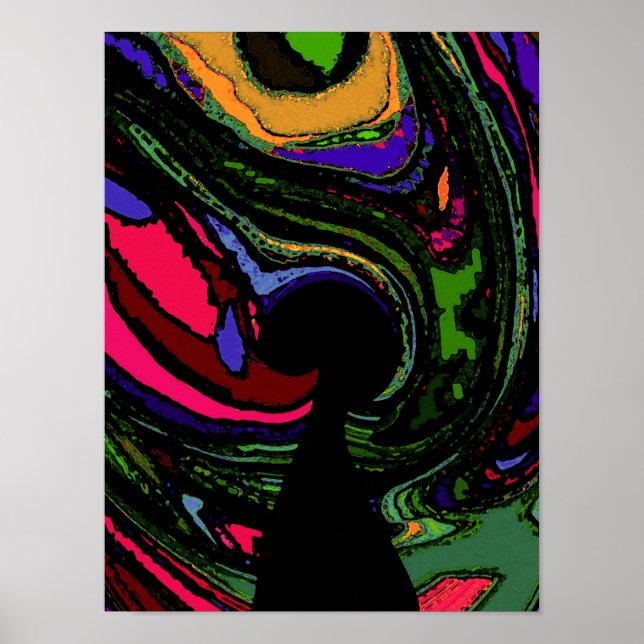 Psychedelisch Keyhole ~Print Poster Modernes Abstr (Vorne)