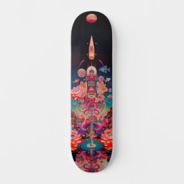Psychedelisch kosmisch blühende Trip Skateboard