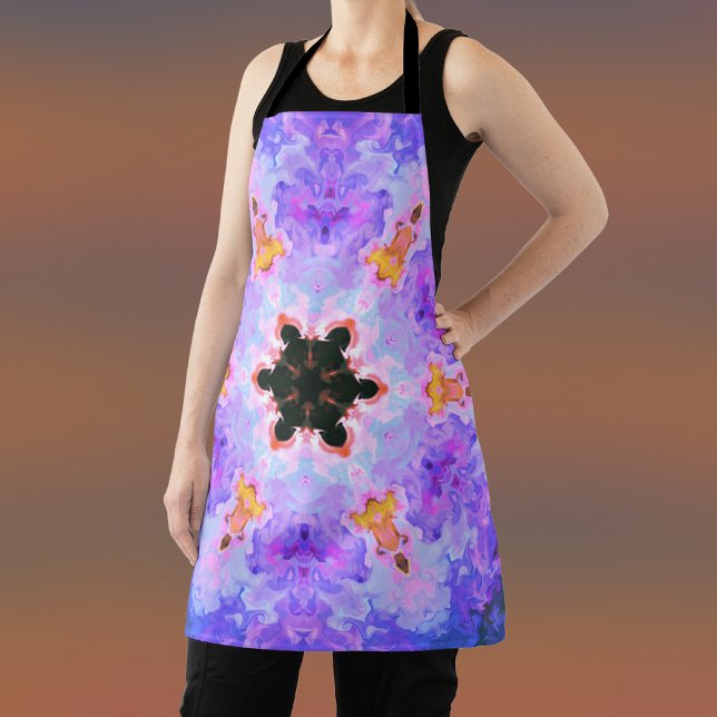 Psychedelisch Mandala Blume Blau Rosa und Gelb Schürze (Von Creator hochgeladen)