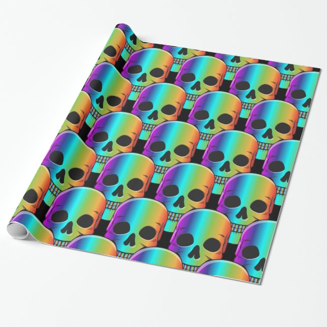 Psychedelisch Mensch Schädel Thunder_Cove Geschenkpapier (Ungerollt)