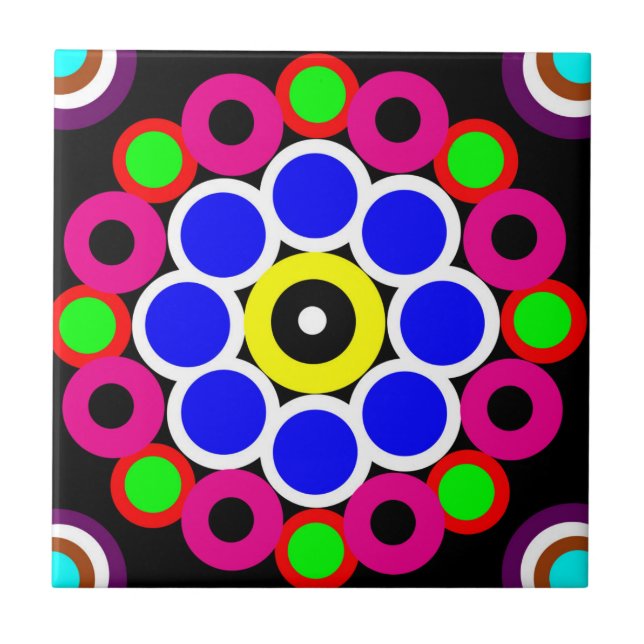 Psychedelisch Modernes Persisches Rug Muster Fliese (Vorderseite)