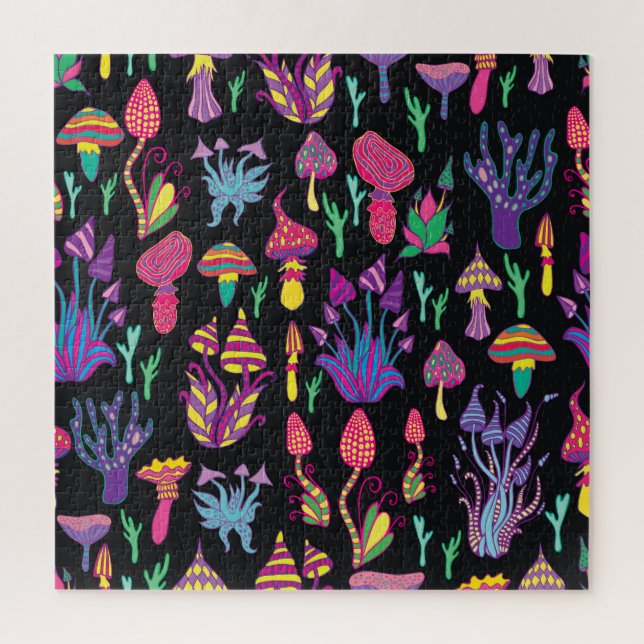 Psychedelisch Mushrooms Rainbow Colors Pattern (Vertikal)