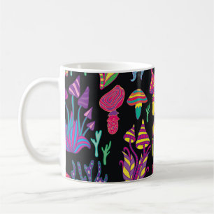 Psychedelisch Mushrooms Rainbow Colors Pattern Kaffeetasse