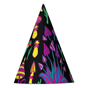 Psychedelisch Mushrooms Rainbow Colors Pattern Partyhütchen