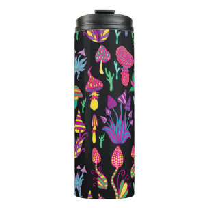 Psychedelisch Mushrooms Rainbow Colors Pattern Thermosbecher