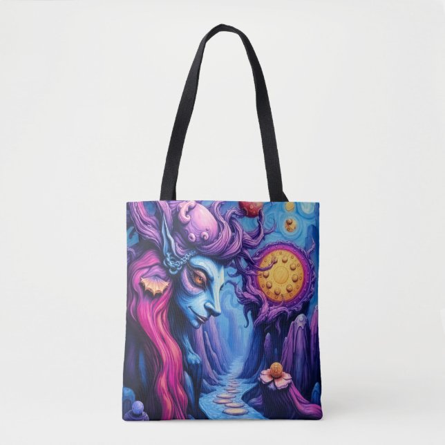 Psychedelisch Mystical Fantasy Alien Dreamscape Tasche (Vorderseite)