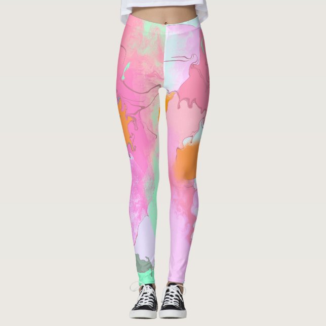 Psychedelisch-orientalische Symmetrie Abstrakte Ku Leggings (Vorderseite)