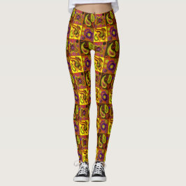 Psychedelisch Paisley Karo Print Leggings