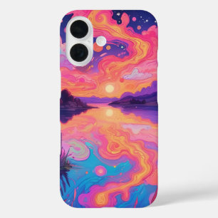 Psychedelisch pastellfarbene Skyphon iPhone 16 Hülle