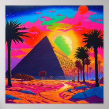 Psychedelisch Pink Orange ägyptische Pyramide