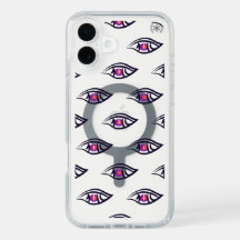 Psychedelisch Pink Staring Eyes Halloween Speck Fa