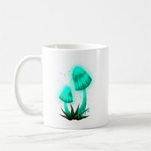 Psychedelisch Pixie Cap Glows Cyan Mushroom Kaffeetasse