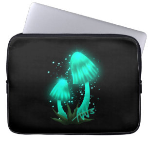 Psychedelisch Pixie Cap Glows Cyan Mushroom Laptopschutzhülle